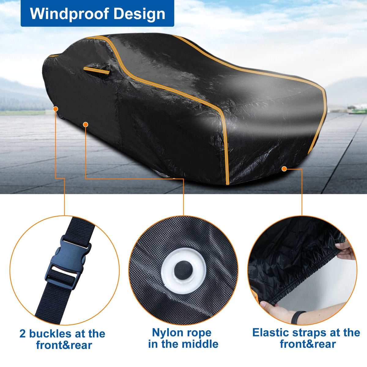 Waterproof 420D PU Car Cover for Dodge Challenger 2015-2023 O82571