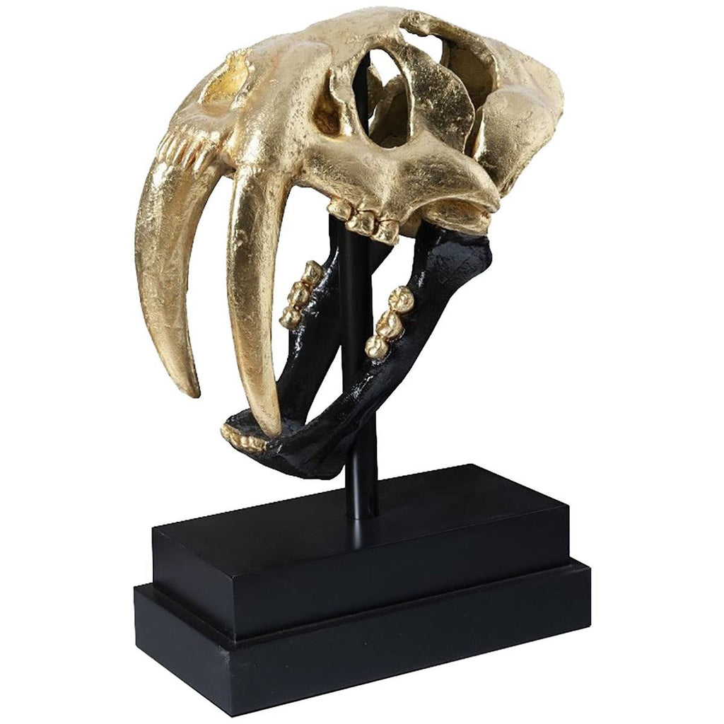 Black Gold Leaf Tiger Skull Z90528