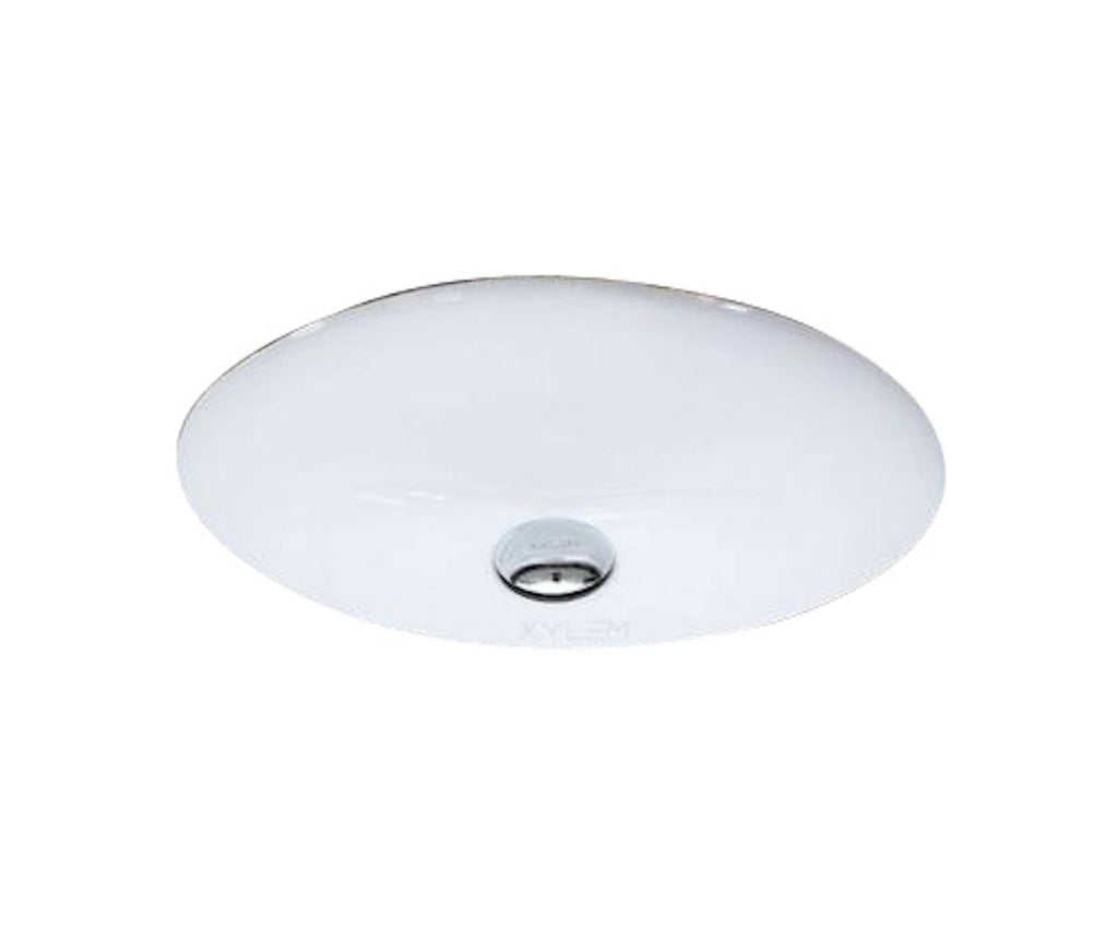 White Oval Undermount Sink B56076