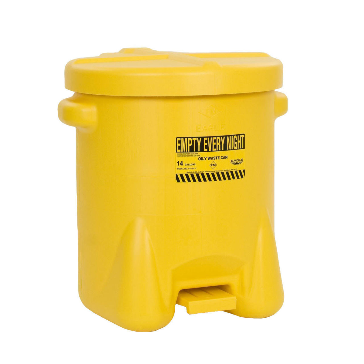 Yellow Polyethylene Oily Waste Can, 14 Gallon B219