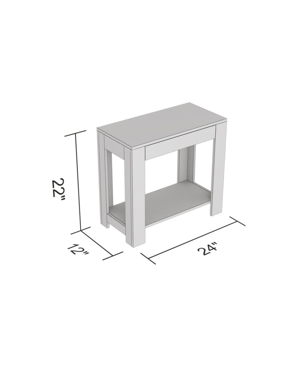 White Accent Table with Drawer Y11689