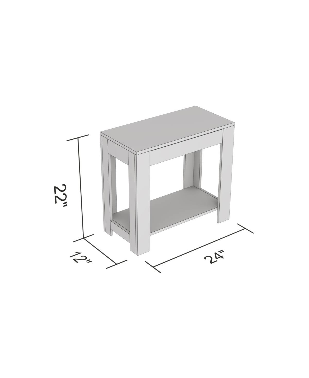 White Accent Table with Drawer Y11689