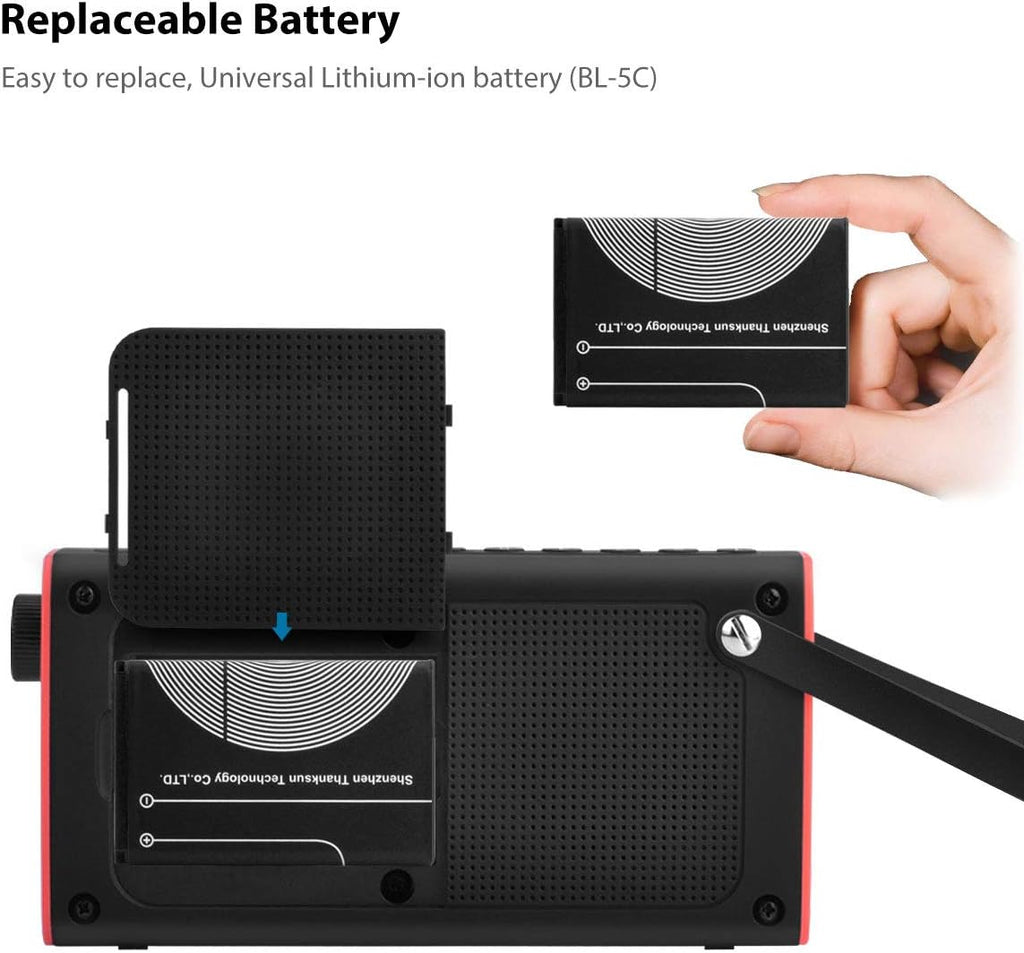 Portable FM Radio with Bluetooth Speaker and SD Card MP3 Player, Pack of 2 C8110