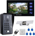 Touch Key 7 Lcd RFID Password Video Door Phone Intercom System Kit with Electric Strike Lock Z864734