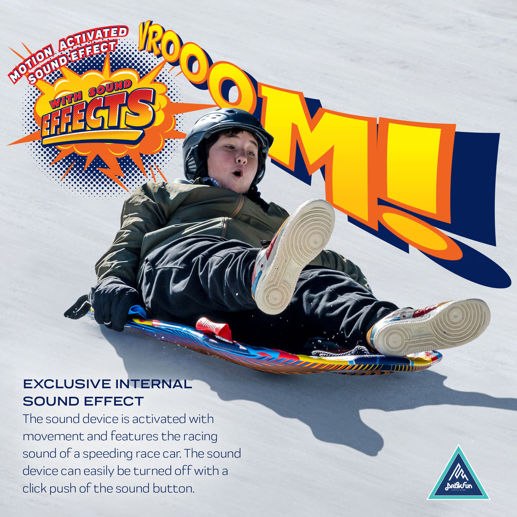 Blue Foam Snow Sled with Sound Effect 2-Pack with Tow Rope and Handles D5767