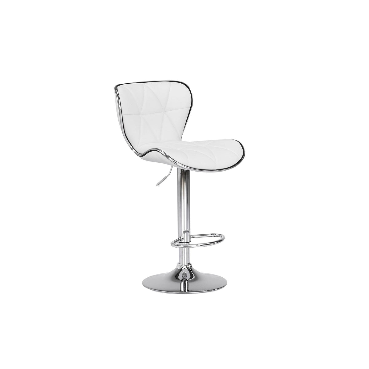 Faux Leather Adjustable Counter/Bar Stool Set of 2 White C37477