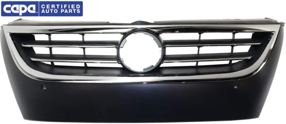 Primed Black Plastic Grille Assembly with Chrome Molding and Distance Sensor Hole Q1622