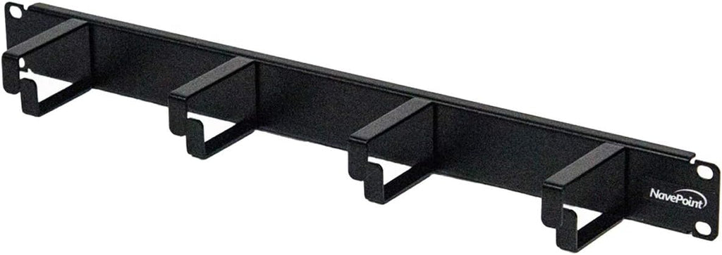 4-Pack 1U 19-Inch Rack Mount Cable Management Panel Black F48782