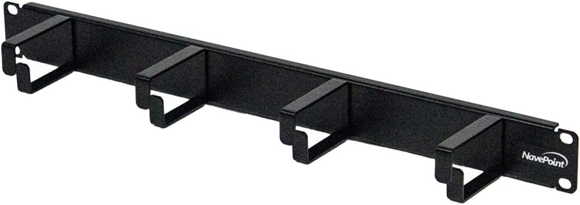 4-Pack 1U 19-Inch Rack Mount Cable Management Panel Black F48782