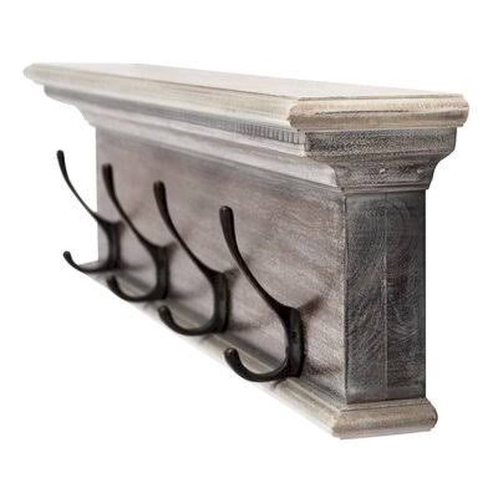 Natural Wash Wall Mounted Coat Rack D6938