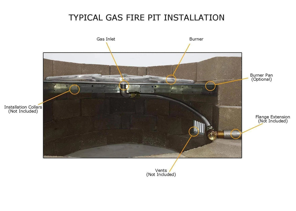 60 inch x 10 inch Natural Gas Fire Pit Kit E26084