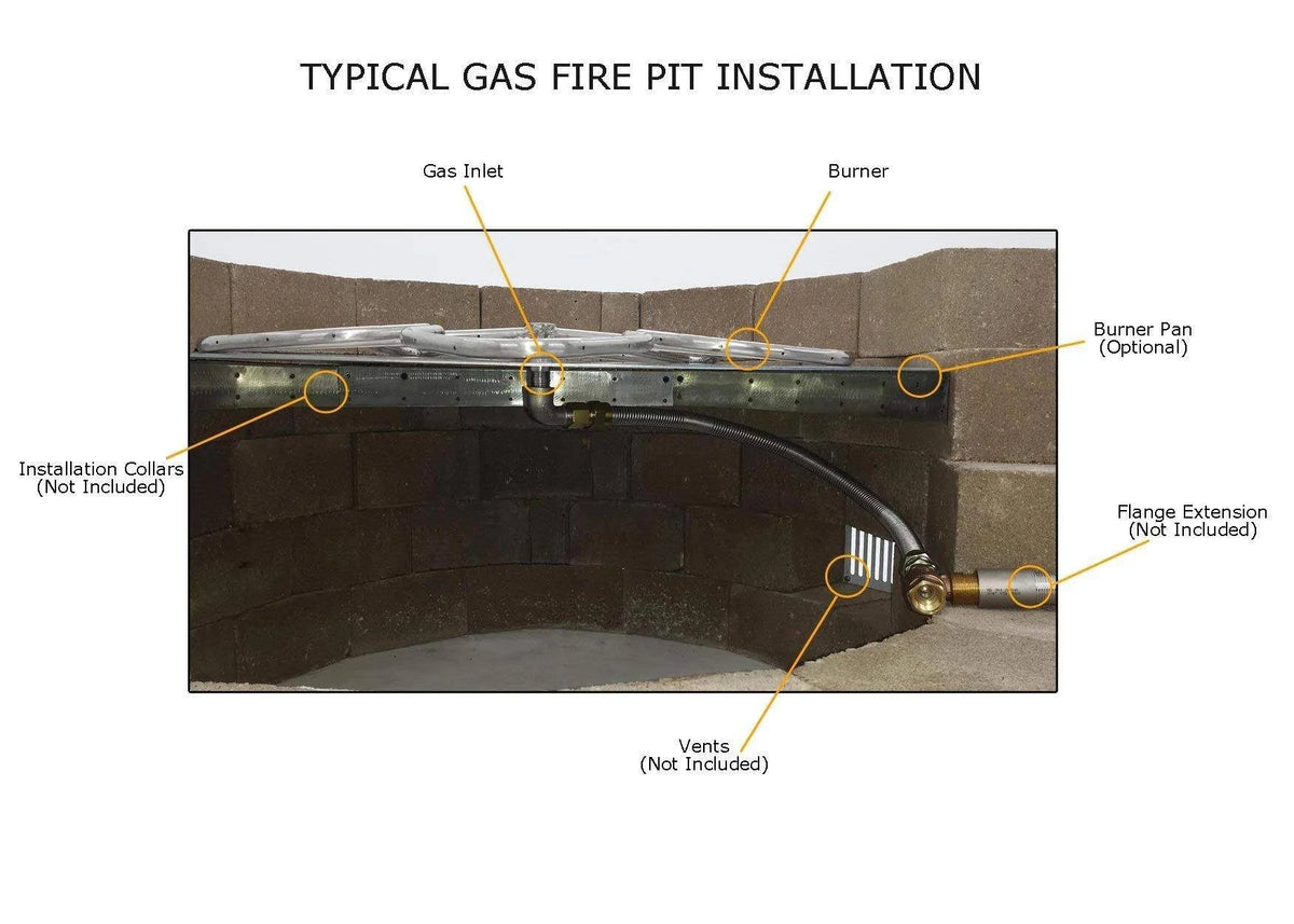 60 inch x 10 inch Natural Gas Fire Pit Kit E26084