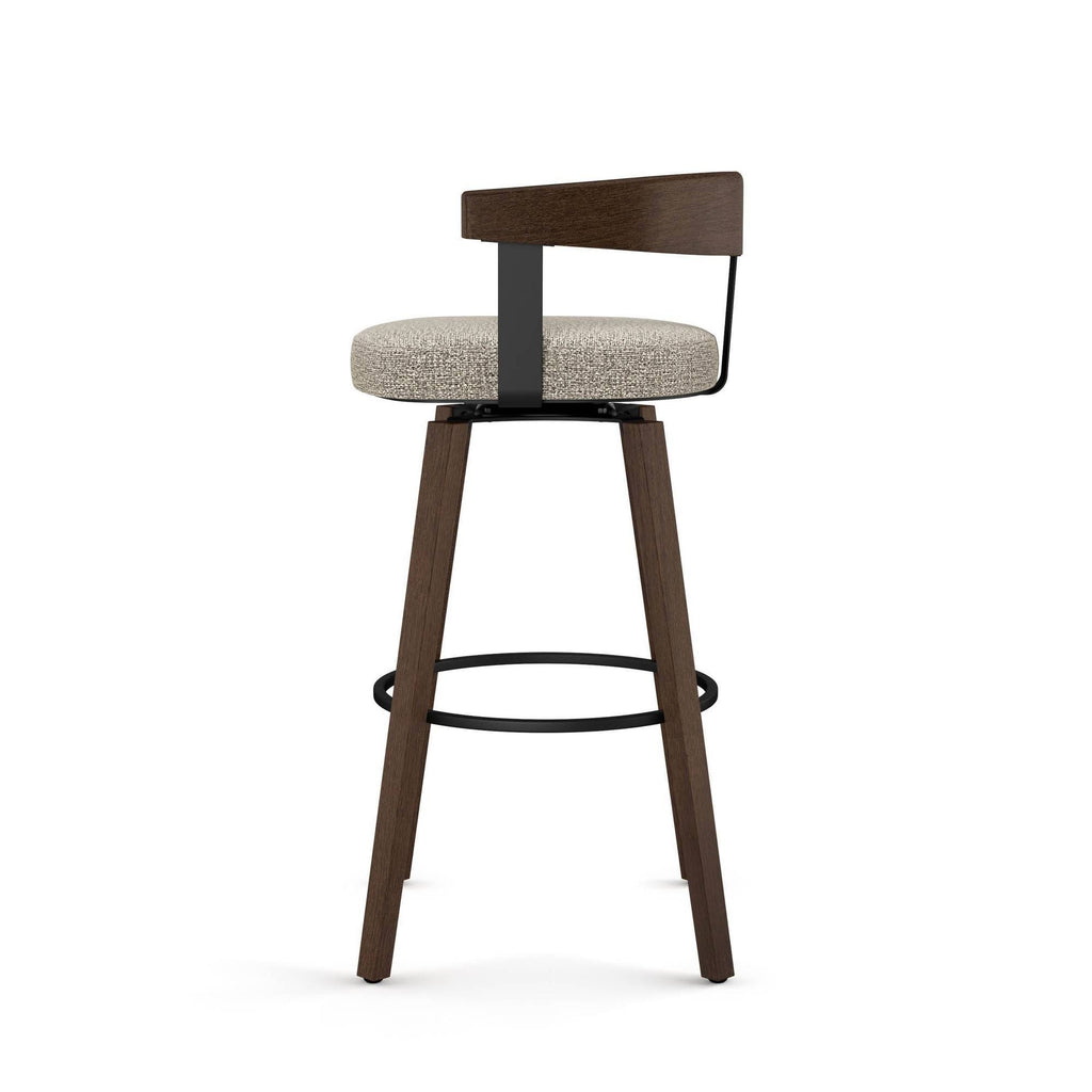 Polyurethane Swivel Counter Stool in Cream/Warm Gray/Black W4487