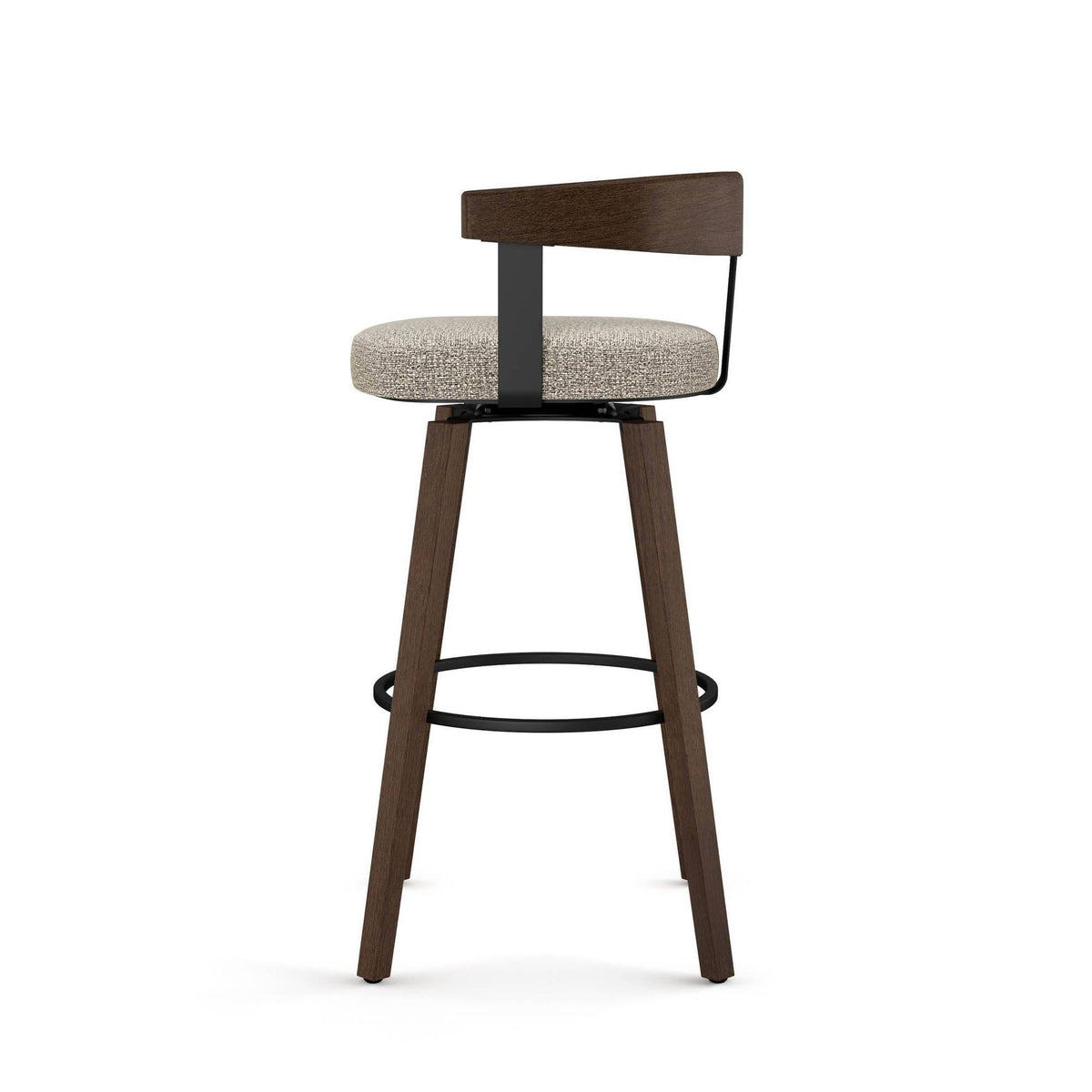 Polyurethane Swivel Counter Stool in Cream/Warm Gray/Black W4487