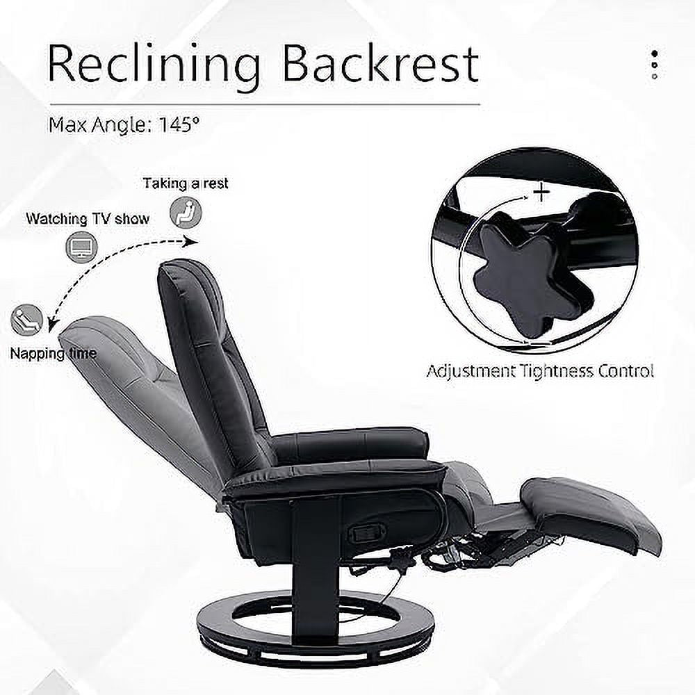 Grey PU Leather Recliner Chair with Footrest T74098