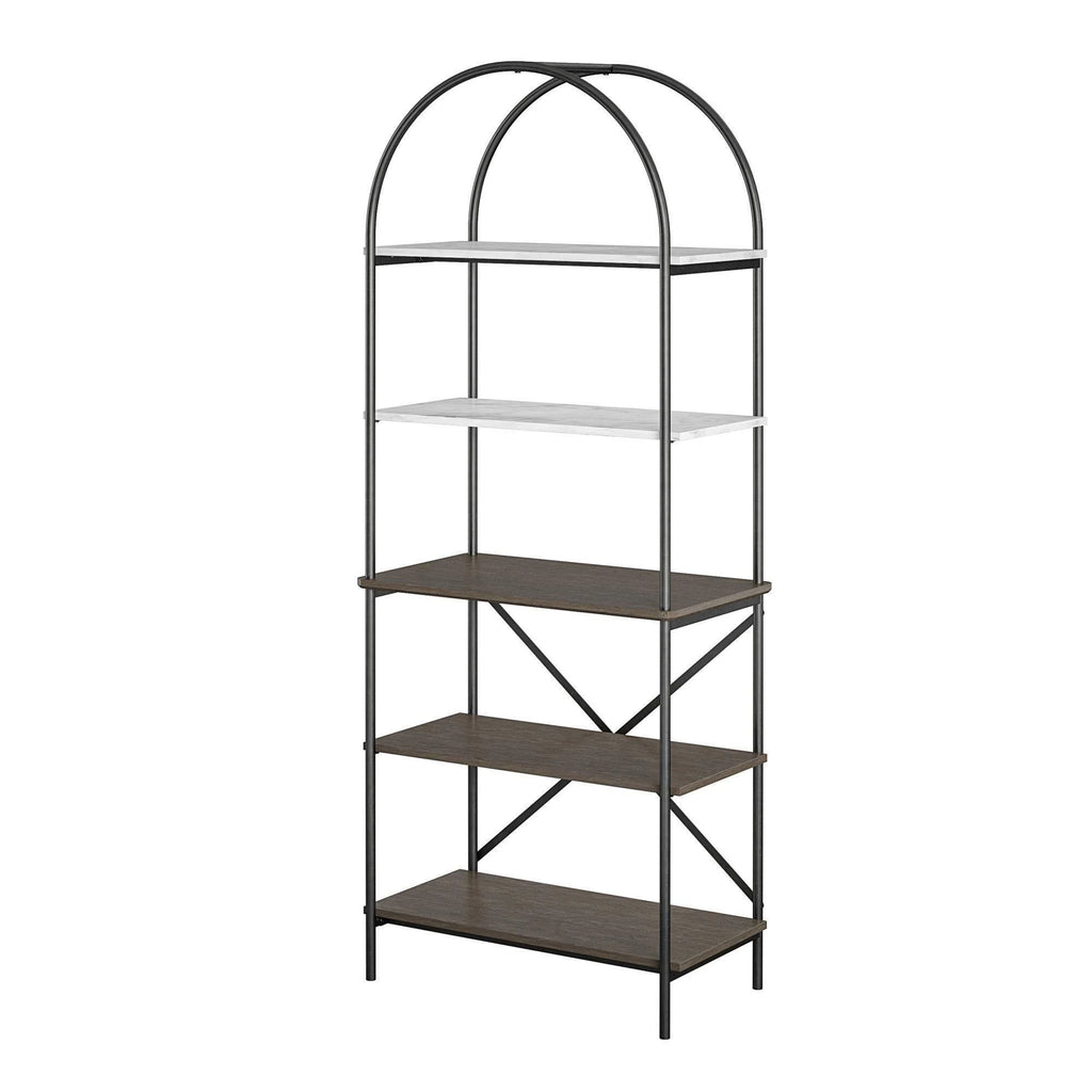 Gray Oak 5-Shelf Bookcase A673