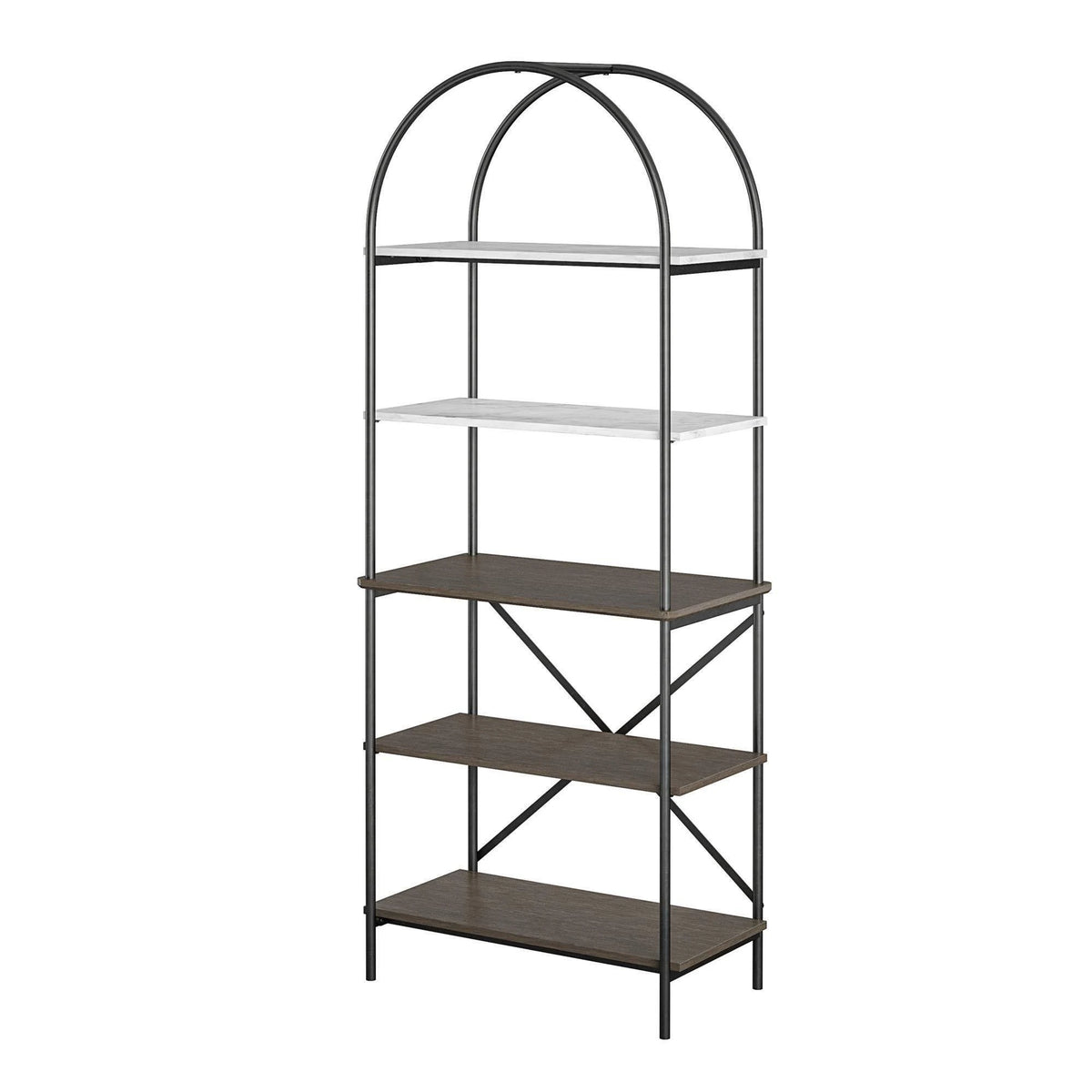 Gray Oak 5-Shelf Bookcase A673
