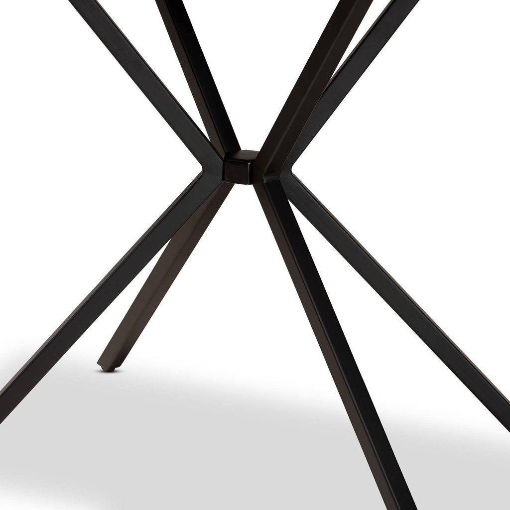 Walnut Finished Wood and Black Finished Metal Console Table A4458