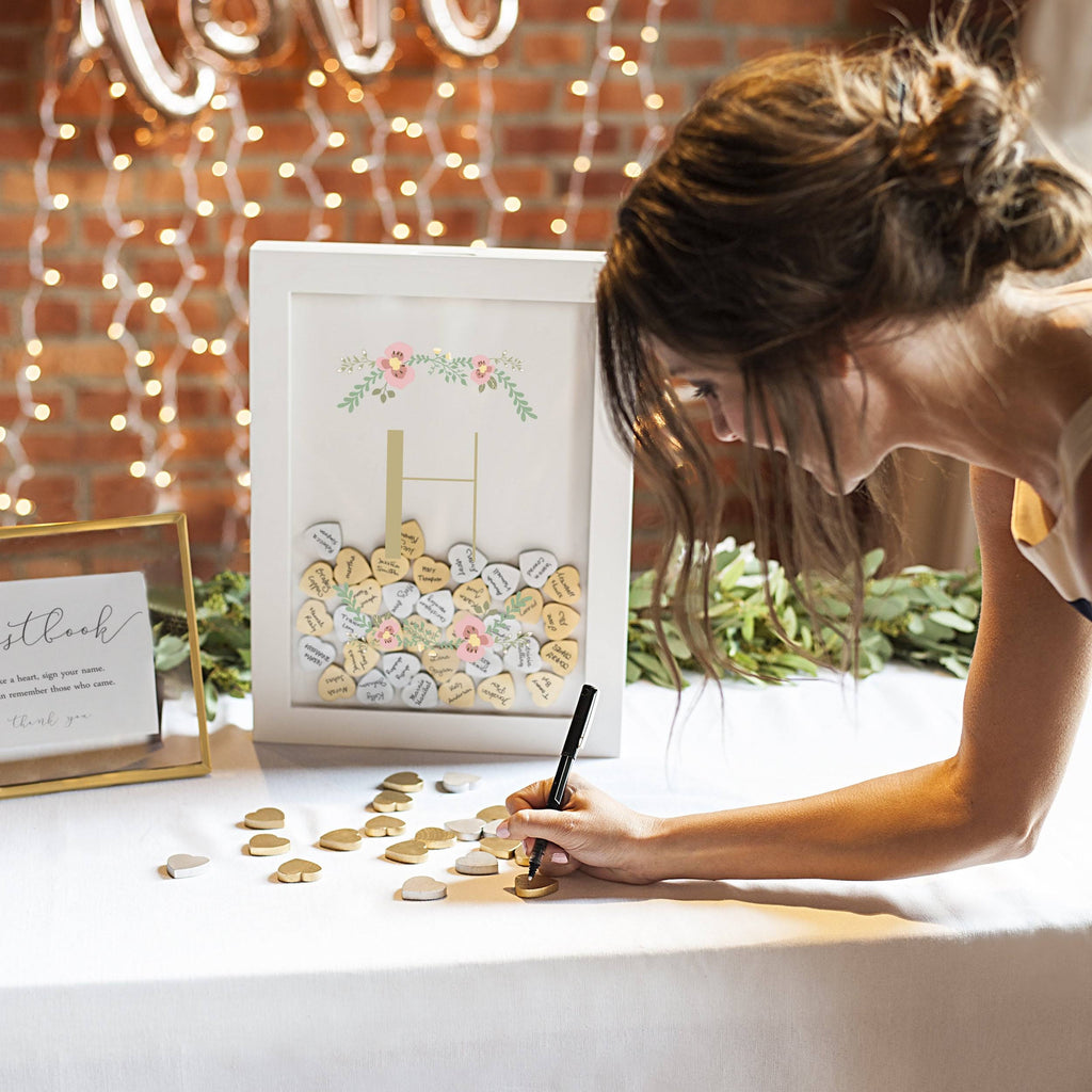 Floral Heart Drop Guestbook K818144
