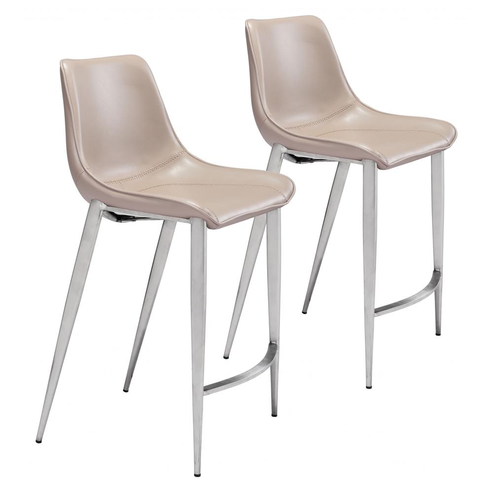Gray Faux Leather Counter Chairs Z119
