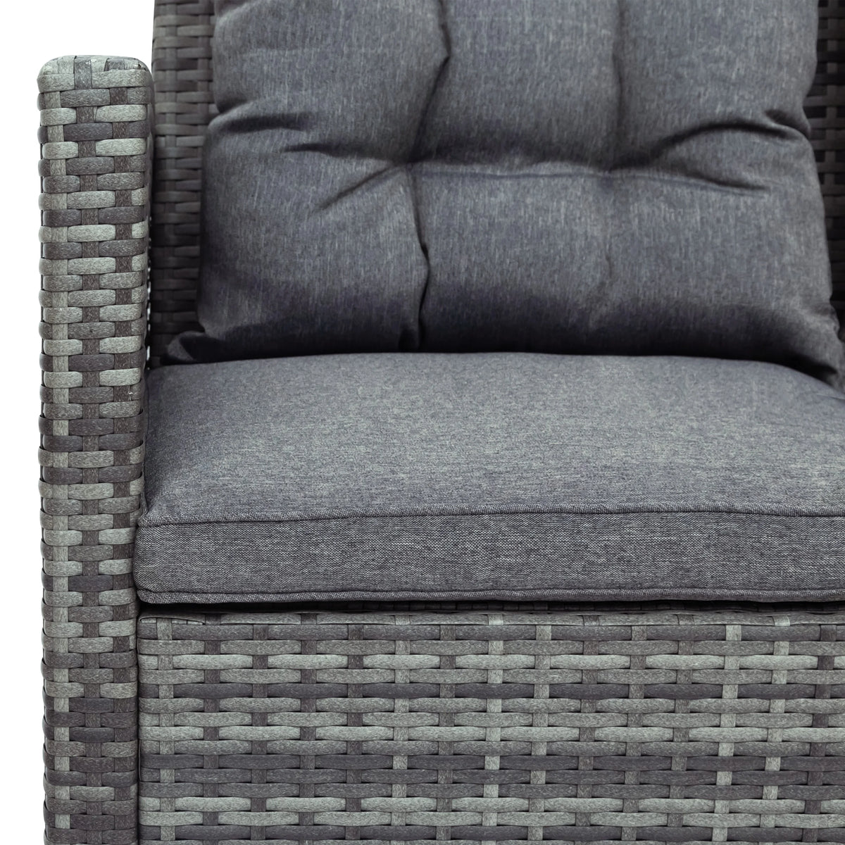 Gray PE Wicker Patio Sofa Set with Glass Table S3937