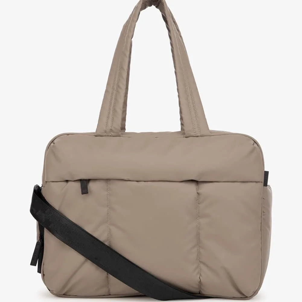Quilted Nylon Weekender Duffel Bag with Shoe Compartment V14784