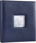 Large Photo Album Holds 400 4x6 Photos Leather Navy A127638