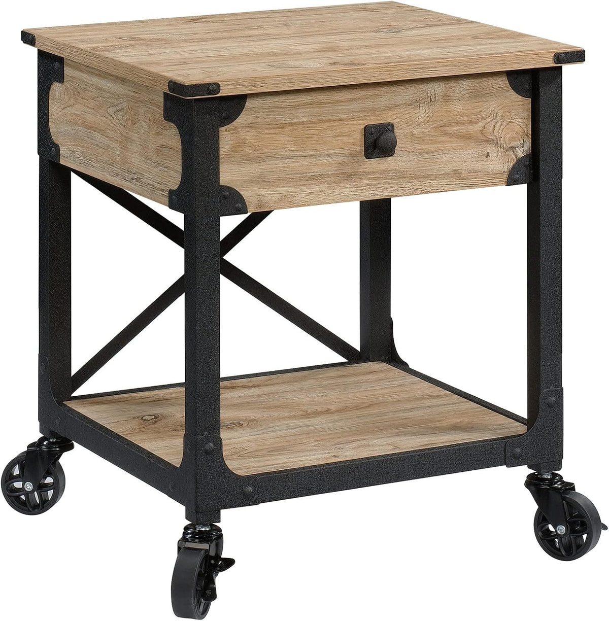 Steel River Side Table, Carbon Oak Finish B95778