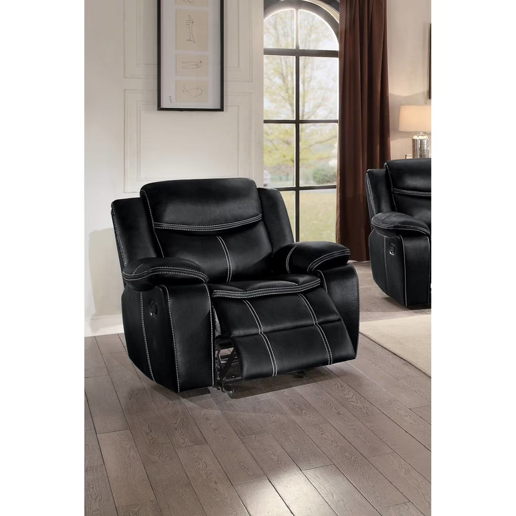 Black Faux Leather Gel Glider Reclining Chair U66495