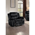 Black Faux Leather Gel Glider Reclining Chair U66495