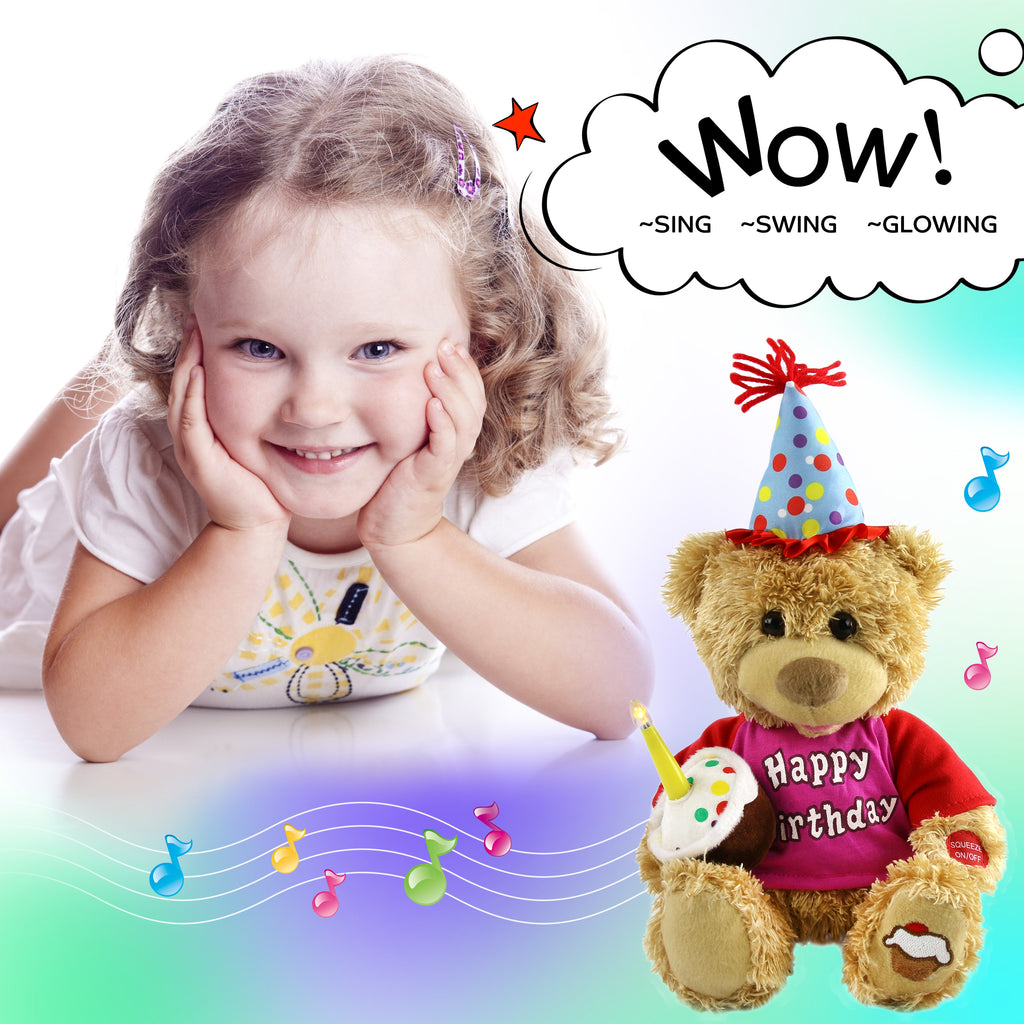 Brown 11'' Animated Stuffed Animal Singing Plush Toy W18479