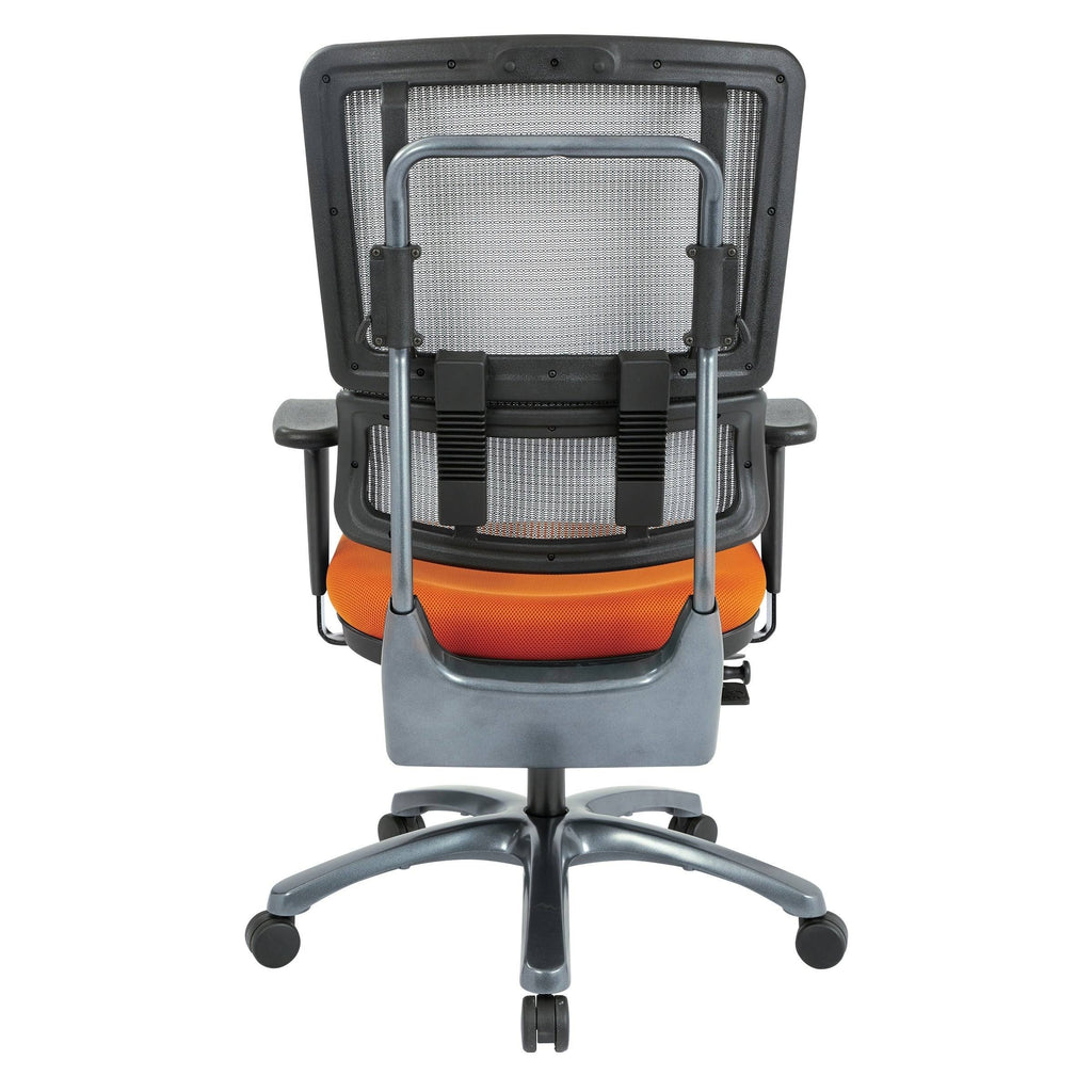 Orange Grey Mesh Back Chair with Titanium Base S999