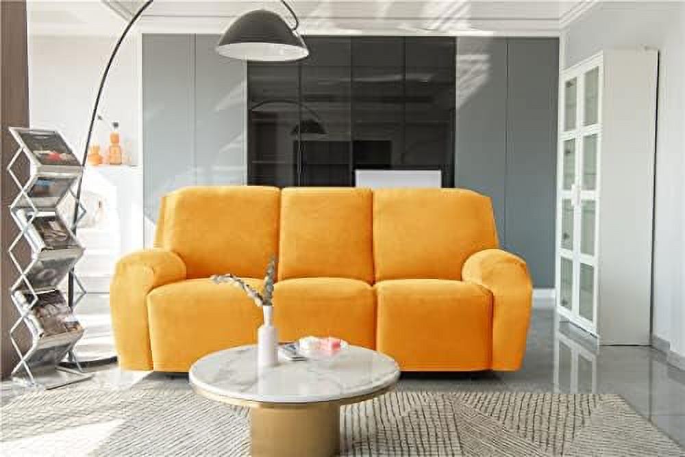 Velvet Recliner Sofa Slipcover 8 Pieces with Side Pocket C251490