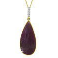 14k Yellow Gold Necklace Diamonds Pear Shape Ruby H186