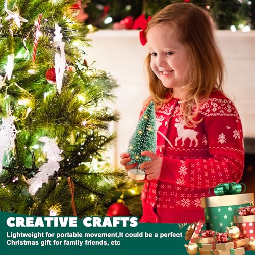 12 Pcs 4" Artificial Bottle Brush Trees with Lights B140507