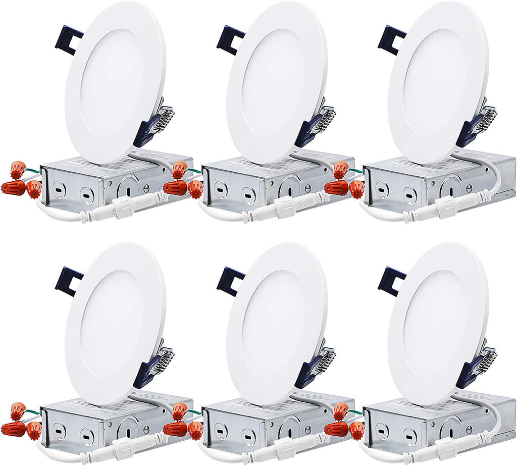 4 Inch 10.5W Ultra-Thin LED Recessed Light, Pack of 6 U817