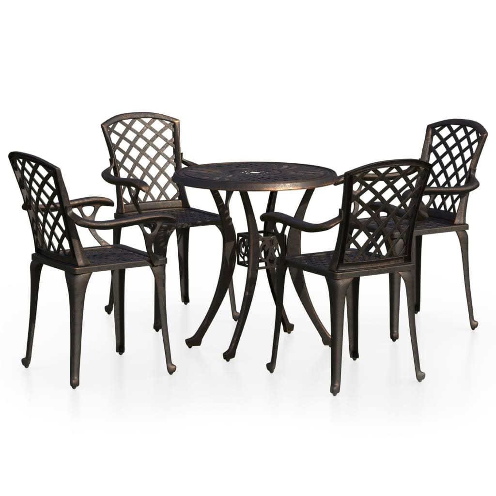 5 Piece Bistro Set Cast Aluminum Bronze A803744
