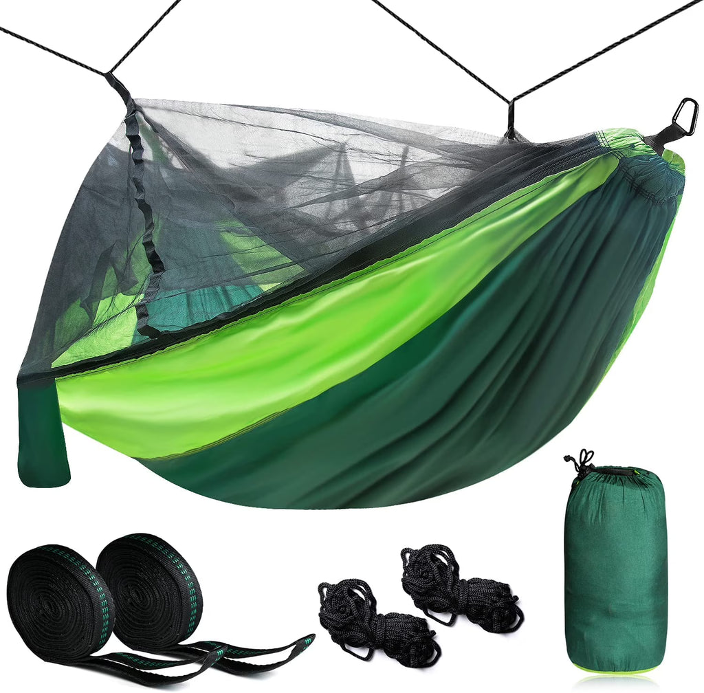 Camping Hammock with Mosquito Net and Tree Straps I96977