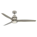 Satin Nickel LED Propeller Ceiling Fan with Remote Control and Light Kit O942428
