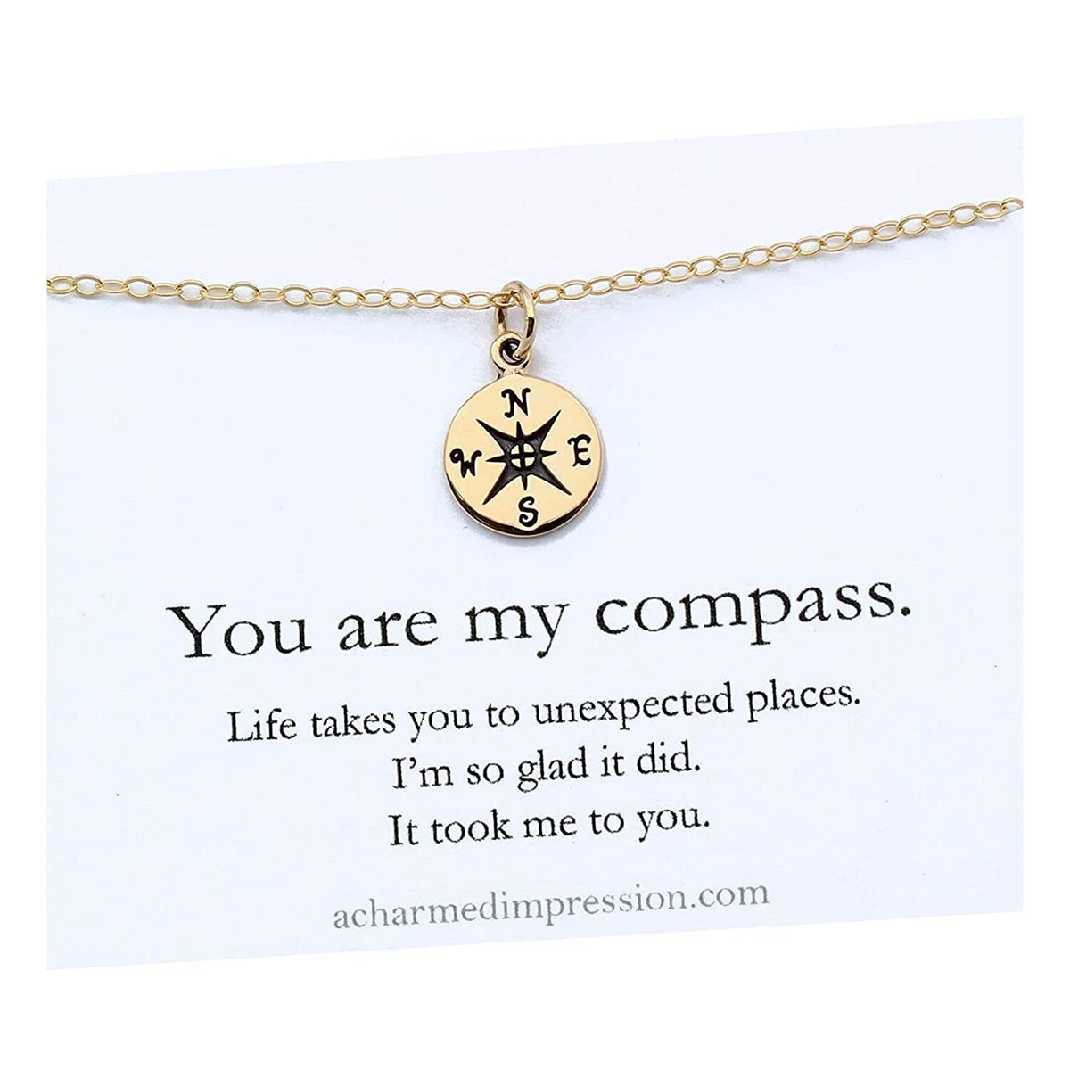 1/2 Inch Gold Charm Necklace B9170