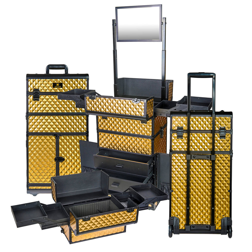 Gold Rolling Train Case Trolley Case B572286