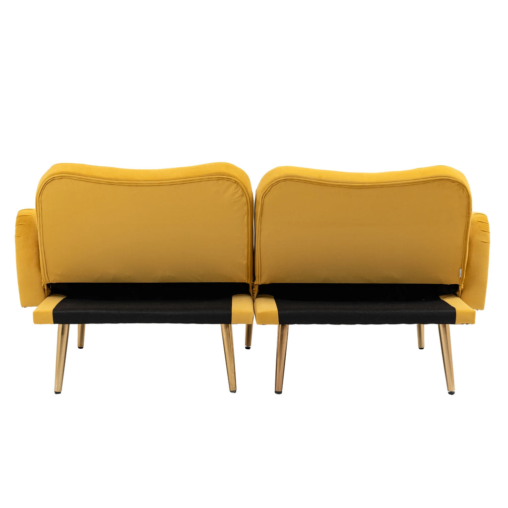 Velvet Love Seats Sofa with 2 Bolster Pillows Z346388