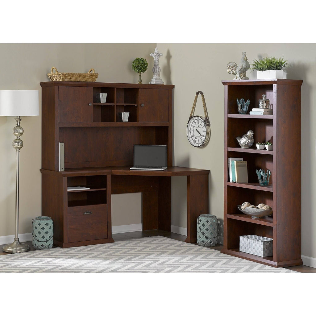Antique Cherry Corner Desk with Hutch and Bookcase F44613