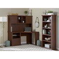 Antique Cherry Corner Desk with Hutch and Bookcase F44613