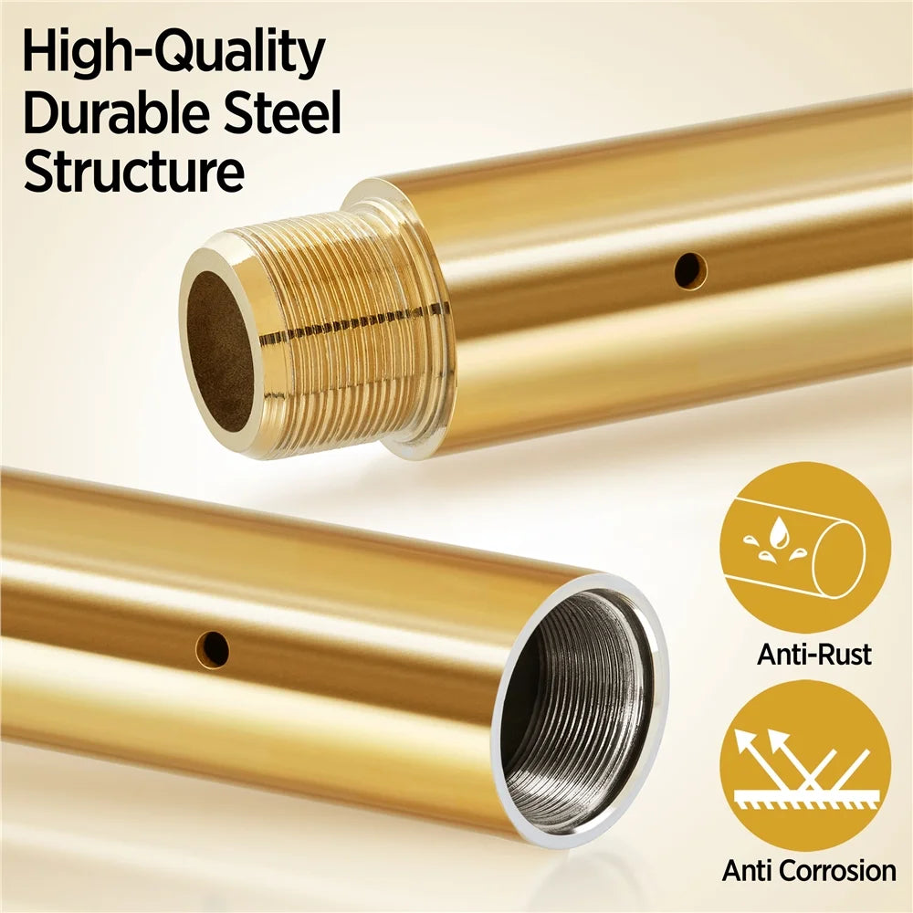 Gold Height Adjustable Spinning Static Dance Pole E815278