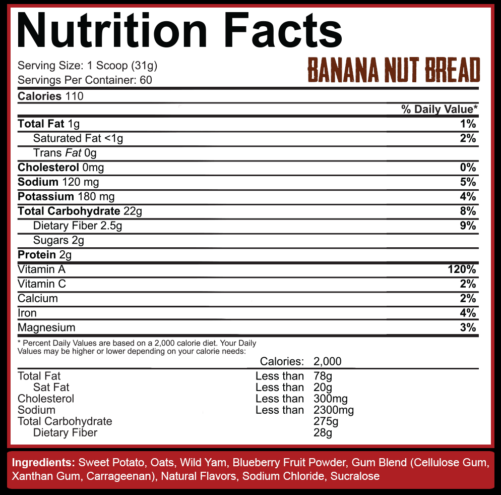 Banana Nut Bread Real Carbs 60 Servings K374212