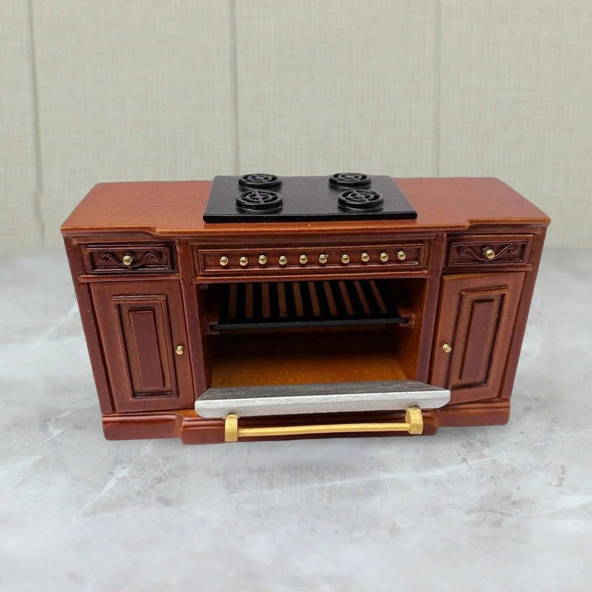 12 Scale Dollhouse Wood Cooker Cupboard Furniture Sets red R438450