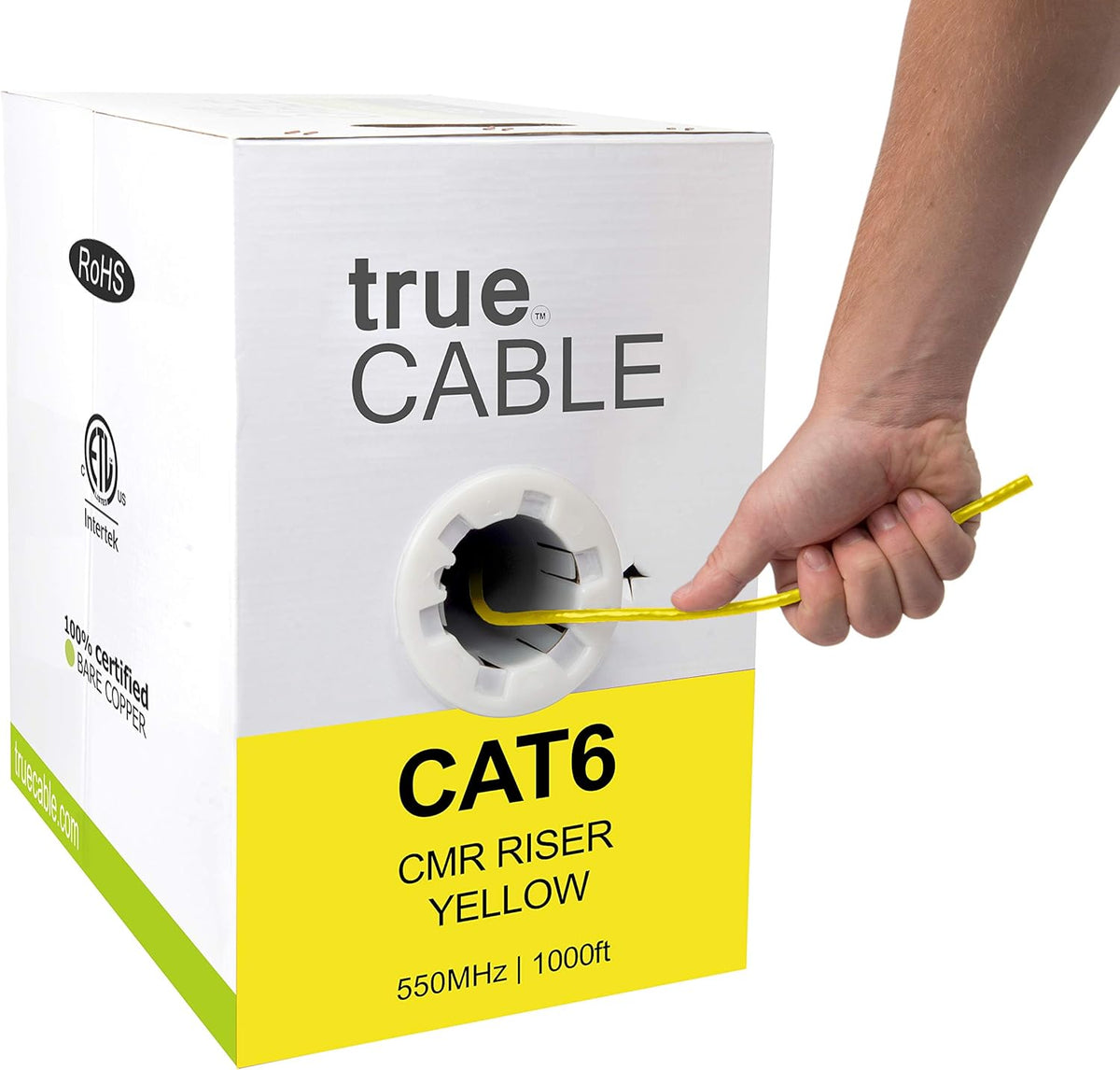 Cat6 Riser Bulk Ethernet Cable, 1000ft, Blue, 23AWG 4 Pair Solid Bare Copper, UTP N842