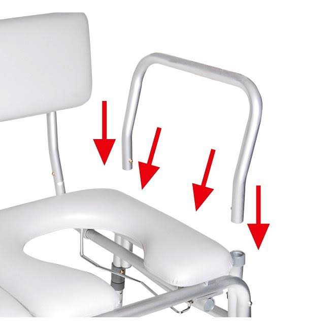 Padded Seat Transfer Bench with Commode Q45331