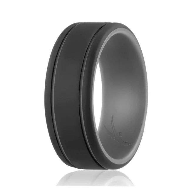 Silicone Wedding Ring Grey-Black 12 mm F94428